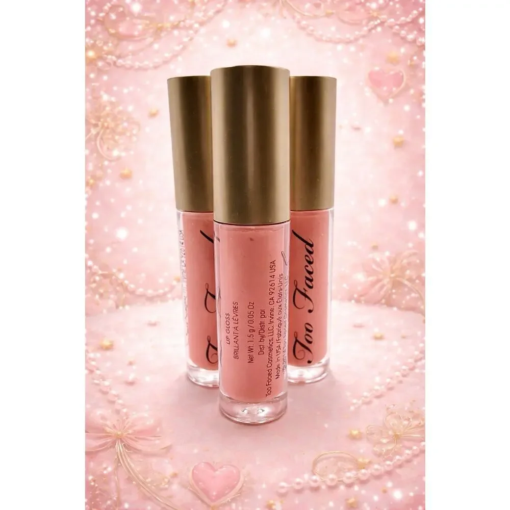 Lot Of 3 - Too Faced -Lip Gloss- Naked Dolly -Travel Size- 0.05 oz ea/ 1.5 g ea